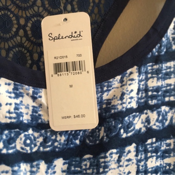 SOLD ********NWT Splendid Blue and White Tank Top - Picture 4 of 4